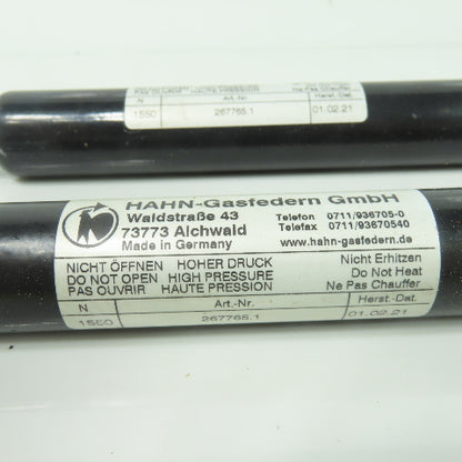Hahn-Gasfedern 267765.1 Gas Pressure Spring Cylinder Lot Of 2