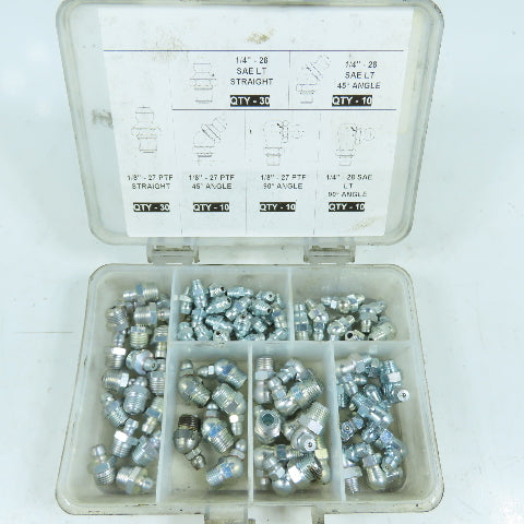 Westward 52PA06 Grease Fitting Kit 45°, 90° & Straight Lot Of 80