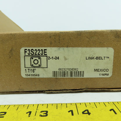 Rexnord F3S223E Link-Belt 4-Bolt Flange Mount Ball Bearing Unit 1-7/16" Bore