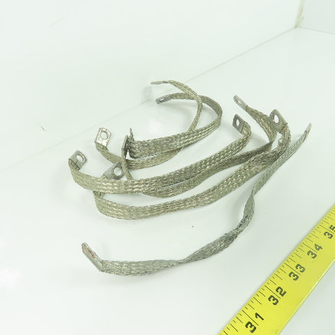 12" x 5/8" Braided Tin Coated Copper Grounding Strap Lot Of 6