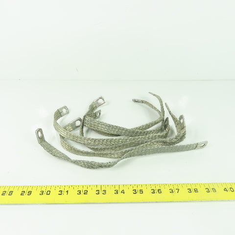 12" x 5/8" Braided Tin Coated Copper Grounding Strap Lot Of 6