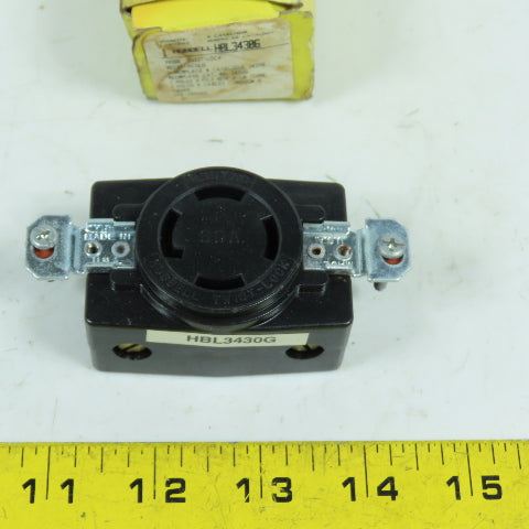 Hubbell HBL34306 3-Pole 30A Twist-Lock Receptacle 4-Wire