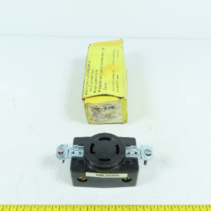 Hubbell HBL34306 3-Pole 30A Twist-Lock Receptacle 4-Wire