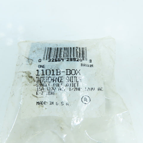 Eagle 1101B-BOX Brown Interchange Switch 1 Pole Quiet 15A-120V 1/2Hp E-Z Wire