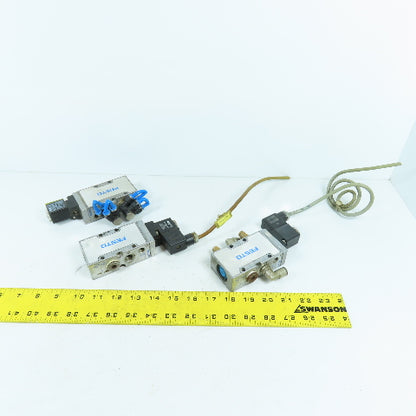 Festo MFH-5-1/4-B Pneumatic Solenoid Valve 2-10Bar 28-145PSI 24VDC Coil Lot Of 3