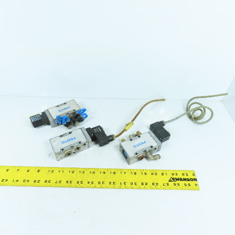 Festo MFH-5-1/4-B Pneumatic Solenoid Valve 2-10Bar 28-145PSI 24VDC Coil Lot Of 3