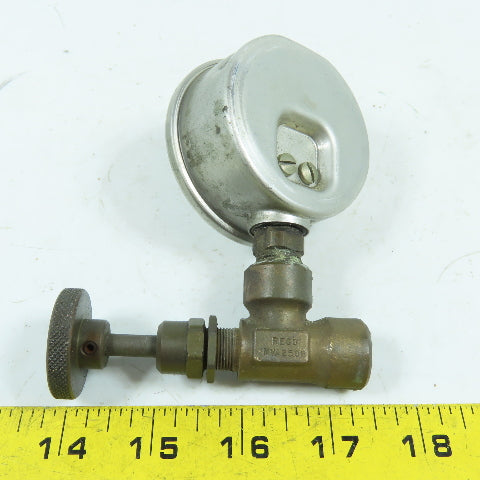 Rego NVA250B 1/4" Needle Flow Control Valve W/ Gauge