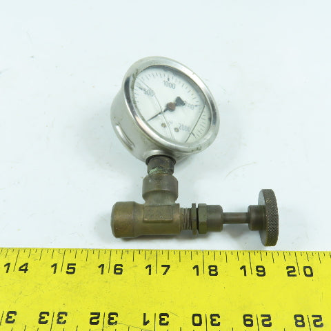 Rego NVA250B 1/4" Needle Flow Control Valve W/ Gauge