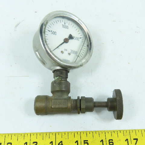 Rego NVA250B 1/4" Needle Flow Control Valve W/ Gauge