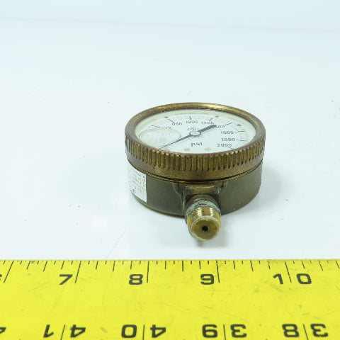 Mc Daniel Controls 64mm Bronze Liquid Filled Pressure Gauge 0-2000 PSI