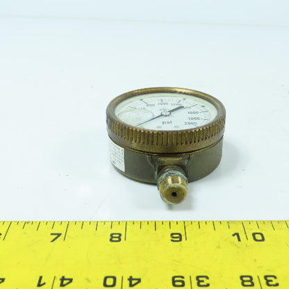 Mc Daniel Controls 64mm Bronze Liquid Filled Pressure Gauge 0-2000 PSI