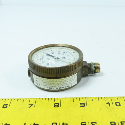 Mc Daniel Controls 64mm Bronze Liquid Filled Pressure Gauge 0-2000 PSI