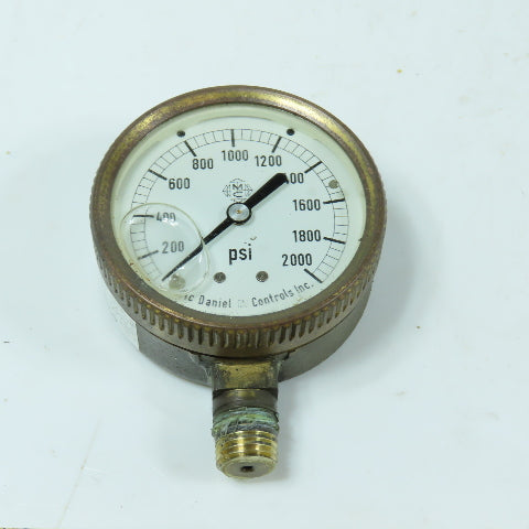 Mc Daniel Controls 64mm Bronze Liquid Filled Pressure Gauge 0-2000 PSI
