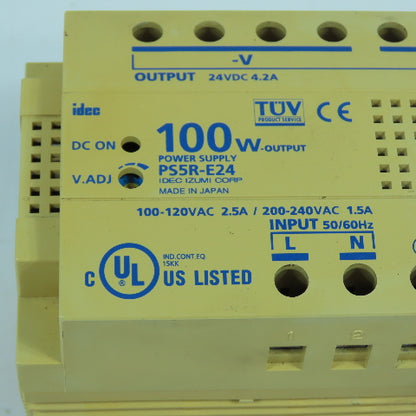 Idec PS5R-E24 24V 4.2A DC Rail Mount Power Supply 100-120/200-240V Input