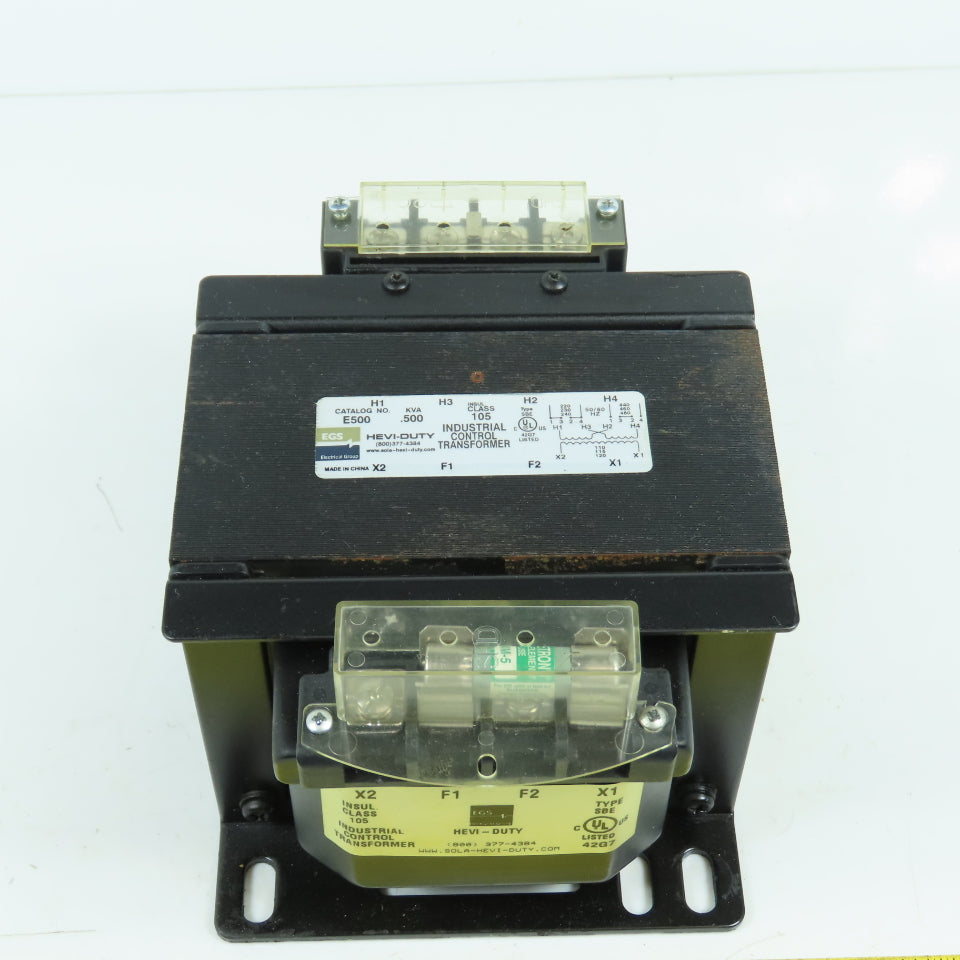 Hevi-Duty E500WB 0.500kVA Control Transformer Pri 220-480V Sec 110-115-120V
