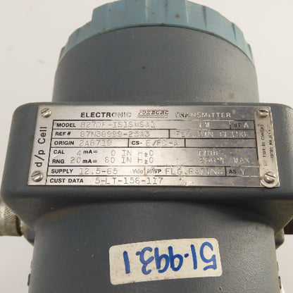 Foxboro 827DF-IS1SMSA1 Electronic Pressure Transmitter W/ Ideal B0141AC