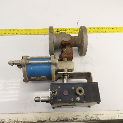 Jamesbury 2" Stainless Valve W/ PMW Pneumatic Positioner Indicator P-2000