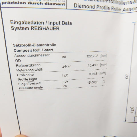Dr. Kaiser M1,99/W14,5 Worm Gear Diamond Profile Dressing Wheels See Info Lot/28