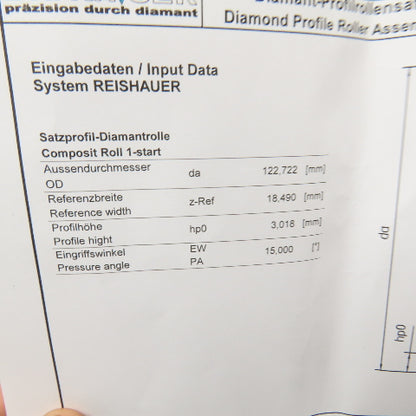 Dr. Kaiser M1,99/W14,5 Worm Gear Diamond Profile Dressing Wheels See Info Lot/28