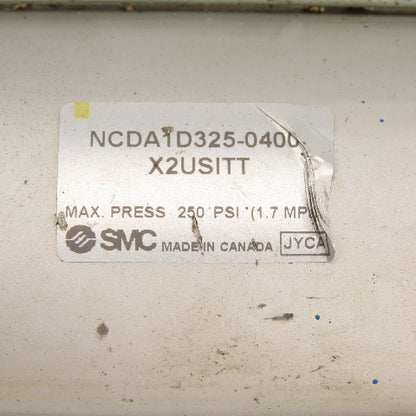 SMC NCDA1D325-0400 Double Acting Air Cylinder 3.25" Bore 4" Stroke 1" Rod