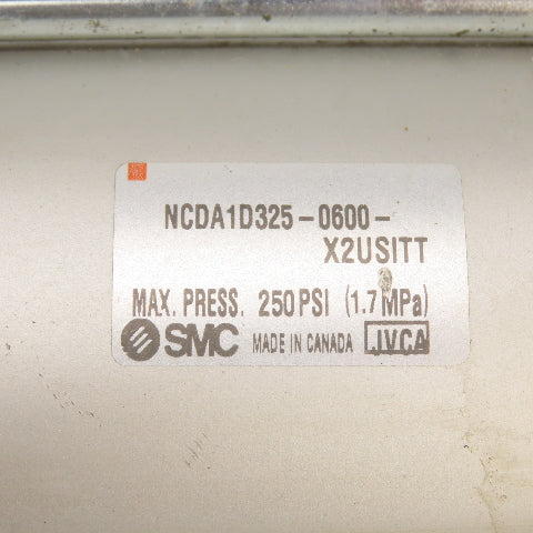 SMC NCDA1D325-0600 Double Acting Air Cylinder 3.25" Bore 6" Stroke 1" Rod