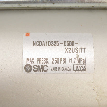 SMC NCDA1D325-0600 Double Acting Air Cylinder 3.25" Bore 6" Stroke 1" Rod