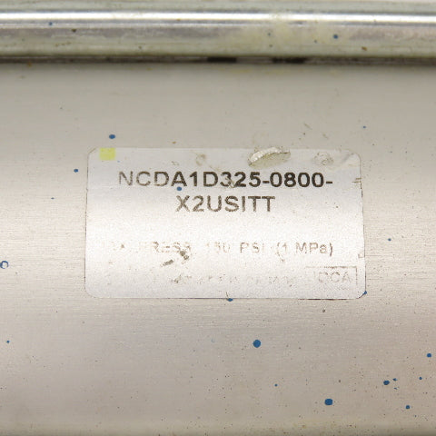 SMC NCDA1D325-0800 Double Acting Air Cylinder 3.25" Bore 8" Stroke 1" Rod