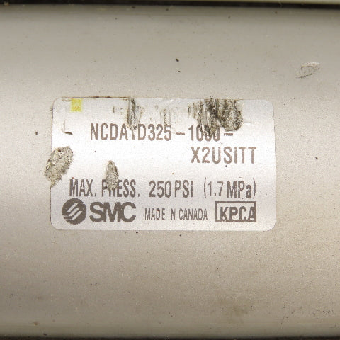 SMC NCDA1D325-1000 Double Acting Air Cylinder 3.25" Bore 10" Stroke 1" Rod