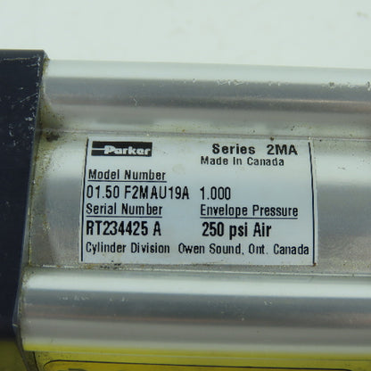 Parker 2MA Double Acting Air Cylinder 1.5" Bore 1" Stroke 5/8" Rod 3/8" NPT