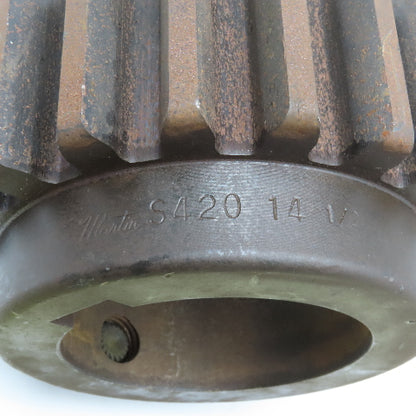 Martin S420 14 1/2 External Tooth Spur Gear 4DP 14.5°PA 20T 2.9375" Bore