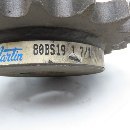 Martin 80BS19 #80 Roller Chain Sprocket 19T 1-7/16" Bore