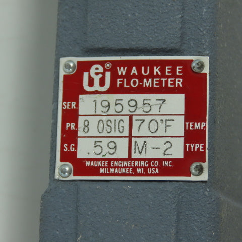Waukee M-2 Flo-Meter Ammonia Flow Meter 70°F S.G. 0.59 PR. 8 0SIG 3/4" NPT