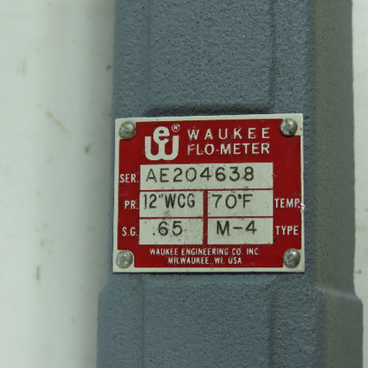 Waukee M-4 Flo-Meter Gas Flow Meter PR 12WCG W/ Waukee-Tronic Controller 1" NPT
