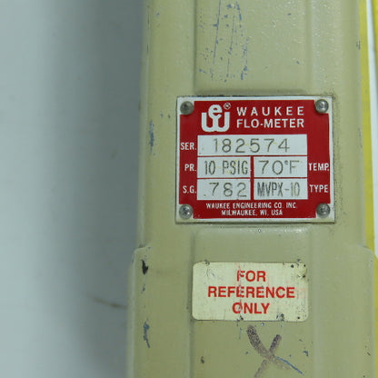 Waukee MVPX-10 Flo-Meter Gas Flow Meter PR 10PSIG 1-1/4" NPT SG .782
