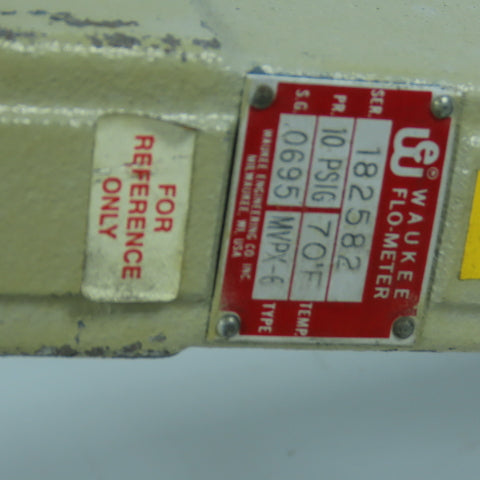 Waukee MVPX-6 Flo-Meter Gas Flow Meter PR 10PSIG 3/4" NPT SG .0695 & 0.782 Lot/2