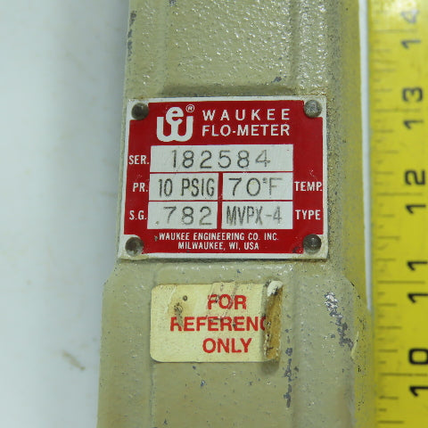 Waukee MVPX-4 Flo-Meter Gas Flow Meter PR 10PSIG 3/4" NPT SG 0.782 (Repair)
