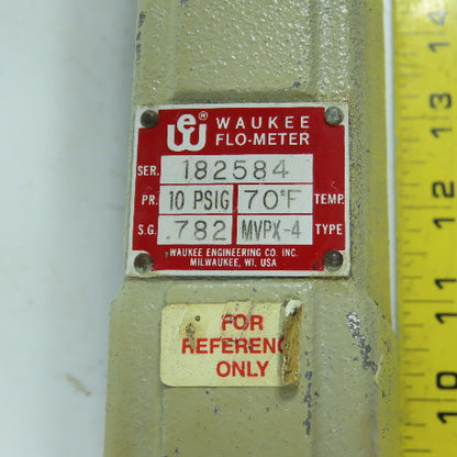 Waukee MVPX-4 Flo-Meter Gas Flow Meter PR 10PSIG 3/4" NPT SG 0.782 (Repair)
