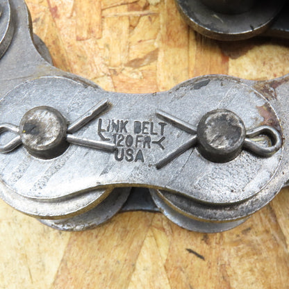 Link Belt No. 120 Single Strand Cottered Roller Chain 6'
