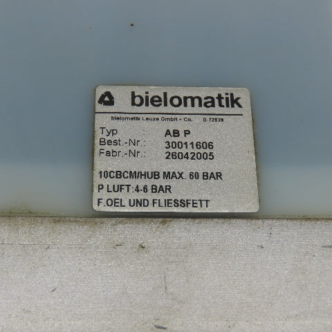 Bielomatik AB P Single Piston Lubrication Pump 60Bar Max