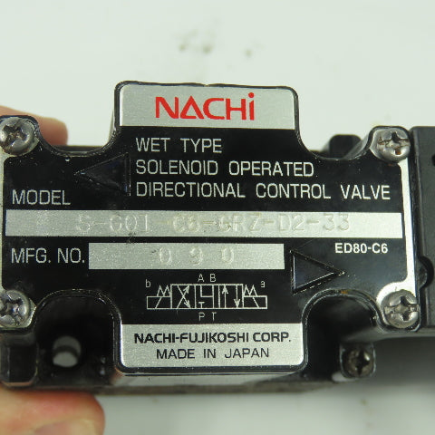 Nachi S-G01-C6-GRZ-D2-33 Hydraulic Directional Control Valve ED80-C6