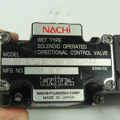 Nachi S-G01-C6-GRZ-D2-33 Hydraulic Directional Control Valve ED80-C6