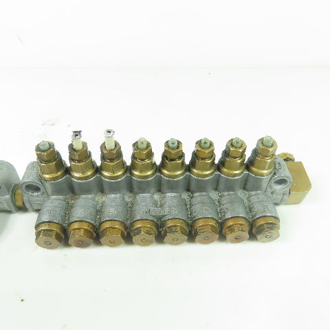DS8 8-Port Oil Lubricator Distributor Valve W/ DS2 2-Port