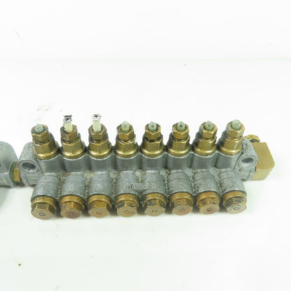 DS8 8-Port Oil Lubricator Distributor Valve W/ DS2 2-Port