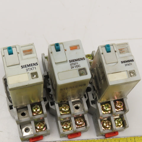 Siemens 3TX71 24VDC General Purpose Relay W/ Socket Base Lot Of 3