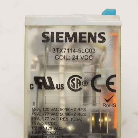 Siemens 3TX71 24VDC General Purpose Relay W/ Socket Base Lot Of 3