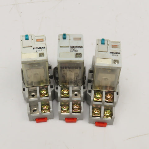 Siemens 3TX71 24VDC General Purpose Relay W/ Socket Base Lot Of 3