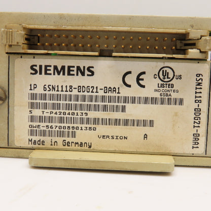 Siemens 6SN1118-0DG21-0AA1 Simodrive Closed Loop Plug In Control