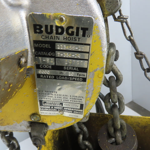 Budgit 113458-13 3 Ton 6000LBS Electric Chain Hoist 230/460V 3Ph 12' Lift 10FPM