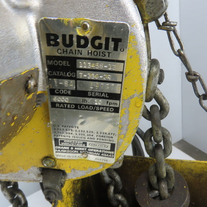 Budgit 113458-13 3 Ton 6000LBS Electric Chain Hoist 230/460V 3Ph 12' Lift 10FPM