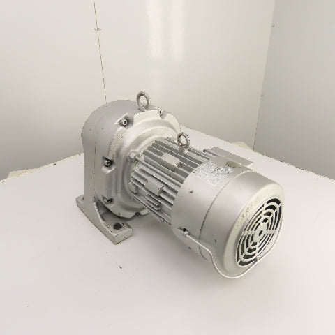 Fuji Hensokuki VX37-080EB 3.7kW Inline Gear Motor 22.5RPM 220V 3PH 60mm Shaft